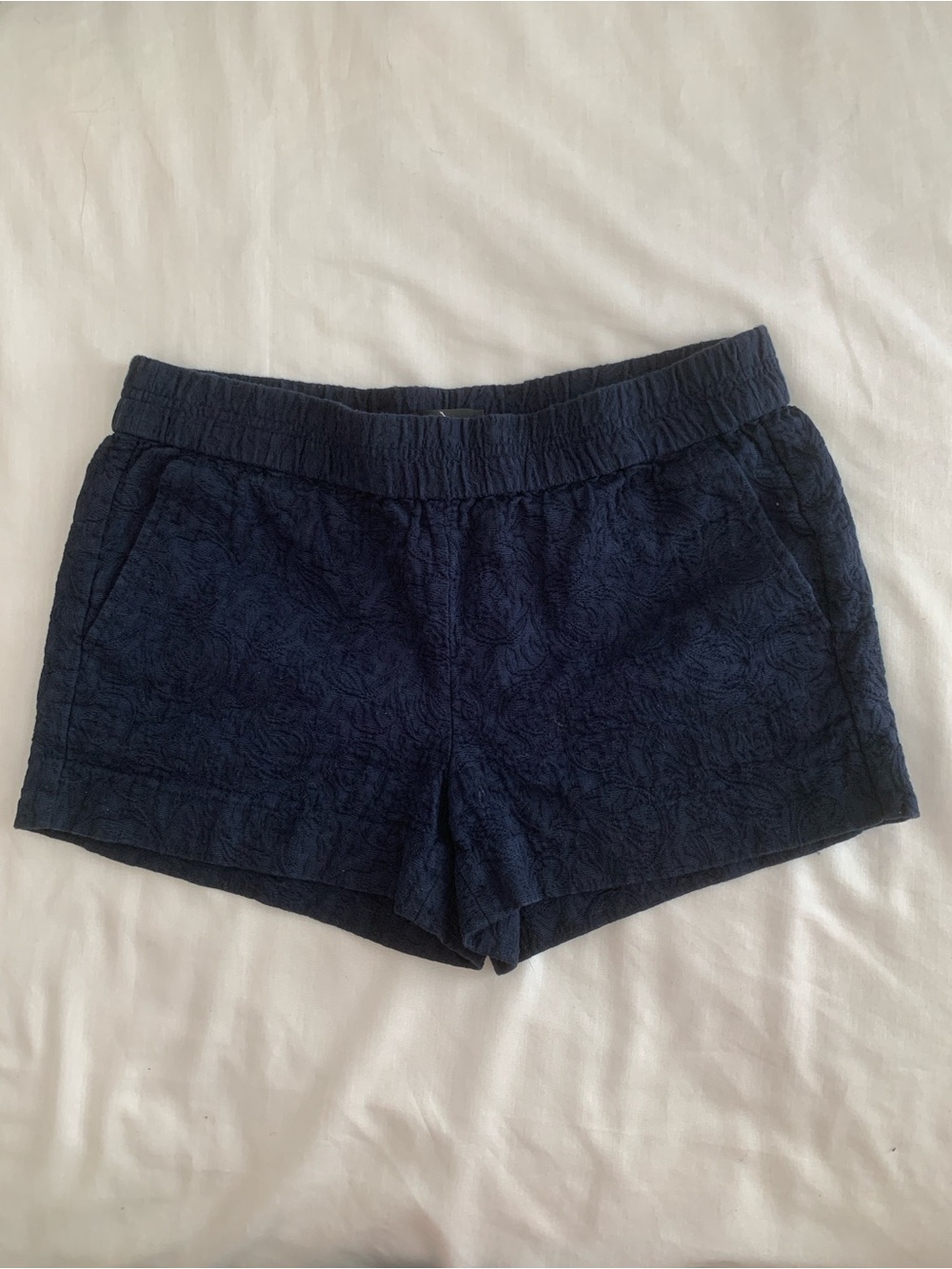 J.Crew Navy Textured Shorts Style A6063 Women’s Size 4 NWOT Cotton Casual